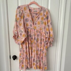 Floral Pink Casual Dress